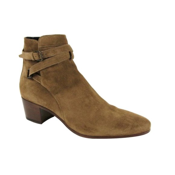 Saint Laurent “Blake Jodhpur” brown/tan Suede leather Booties EU 7 (Fits US 6.5) - Picture 2 of 5